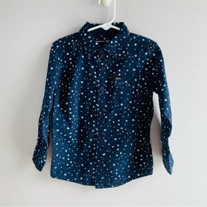 Button Front Shirt Navy White Stars Classic BHPC Cotton Kids Boys Small 4